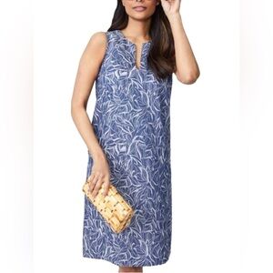 J. McLAUGHLIN Charlee Women's Dress in Denim Leaf Lover Womens Sz Small